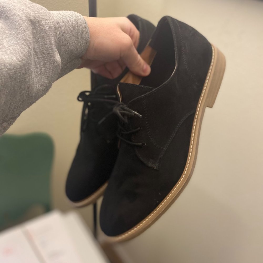 Black suede shoes